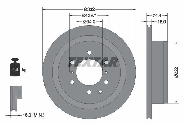 Textar 92167303 - Brzdový kotúč -
