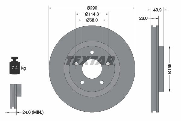 Textar 92167403 - Brzdový kotúč -