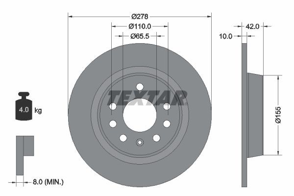 Textar 92167603 - Brzdový kotúč -