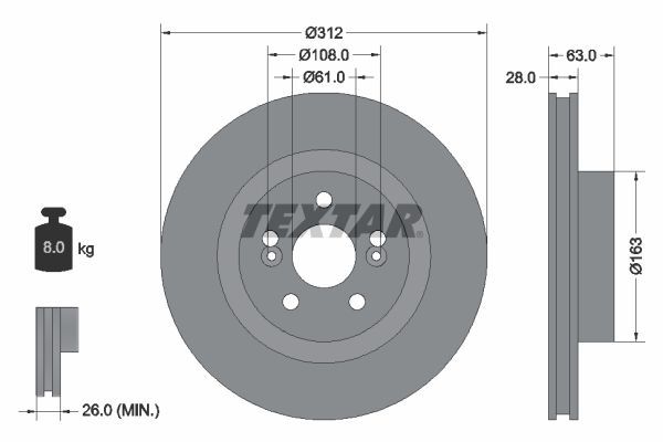 Textar 92167700 - Brzdový kotúč -