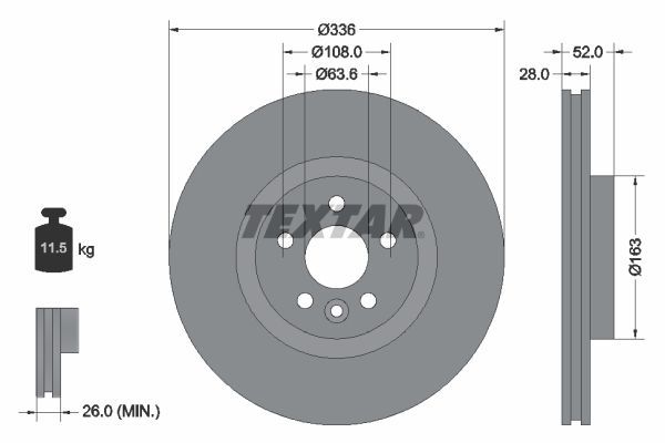 Textar 92168203 - Brzdový kotúč -