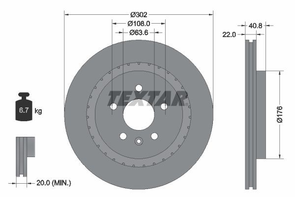 Textar 92168305 - Brzdový kotúč -