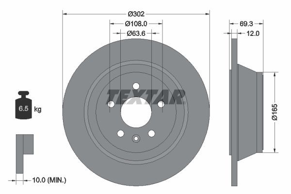 Textar 92168403 - Brzdový kotúč -