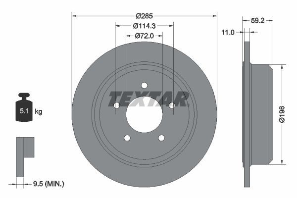 Textar 92169403 - Brzdový kotúč -