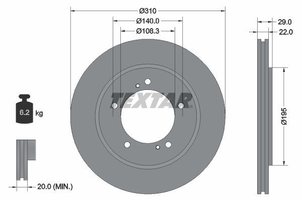 Textar 92170503 - Brzdový kotúč -