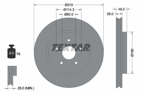 Textar 92171503 - Brzdový kotúč -