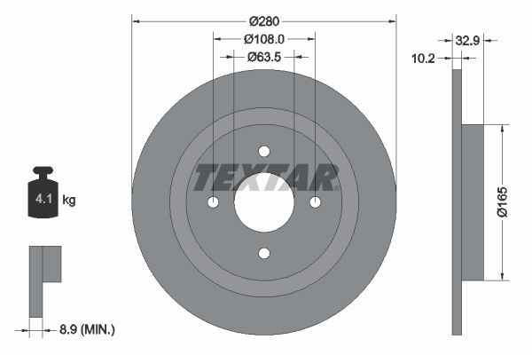 Textar 92172403 - Brzdový kotúč -