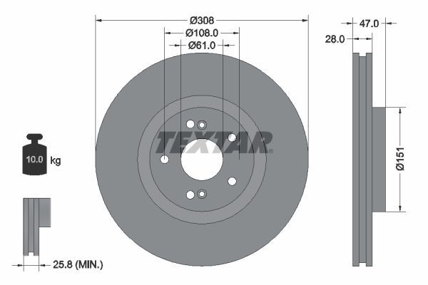 Textar 92174005 - Brzdový kotúč -