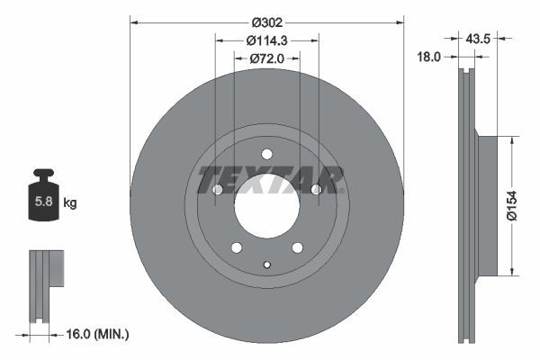 Textar 92174503 - Brzdový kotúč -