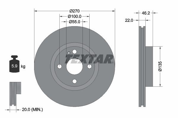Textar 92175903 - Brzdový kotúč -