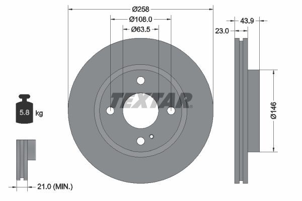 Textar 92176003 - Brzdový kotúč -