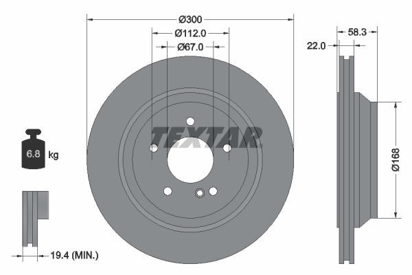 Textar 92176303 - Brzdový kotúč -