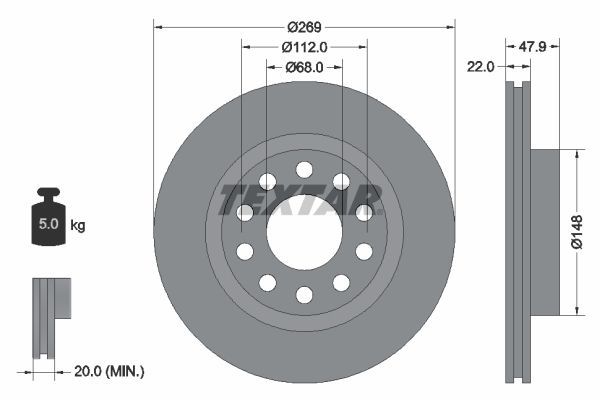 Textar 92176903 - Brzdový kotúč -