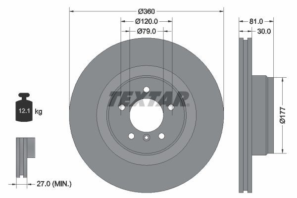 Textar 92178403 - Brzdový kotúč -