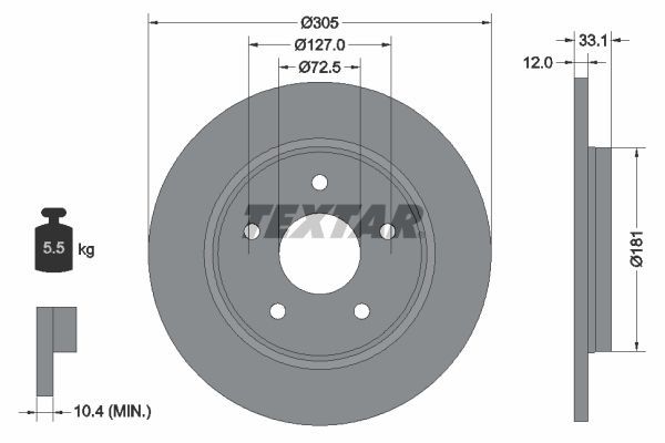 Textar 92181005 - Brzdový kotúč -