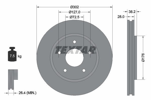 Textar 92181503 - Brzdový kotúč -