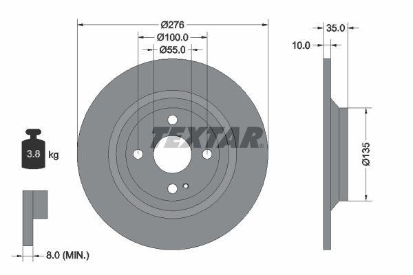 Textar 92188303 - Brzdový kotúč -