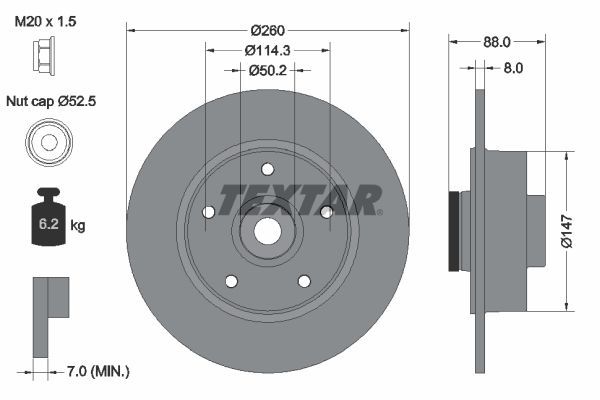 Textar 92196003 - Brzdový kotúč -