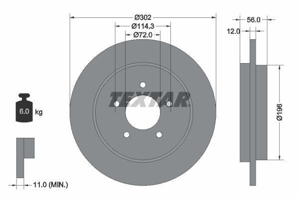 Textar 92197803 - Brzdový kotúč -
