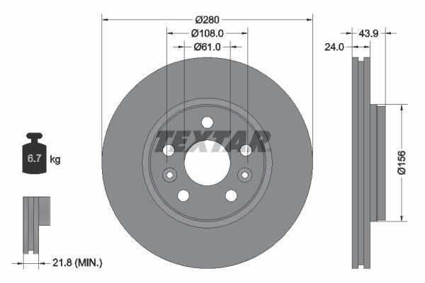 Textar 92202403 - Brzdový kotúč -