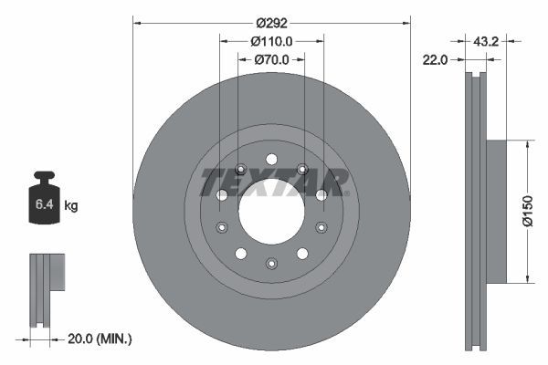 Textar 92221103 - Brzdový kotúč -