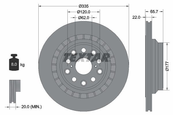 Textar 92224503 - Brzdový kotúč -