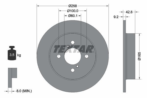 Textar 92227903 - Brzdový kotúč -