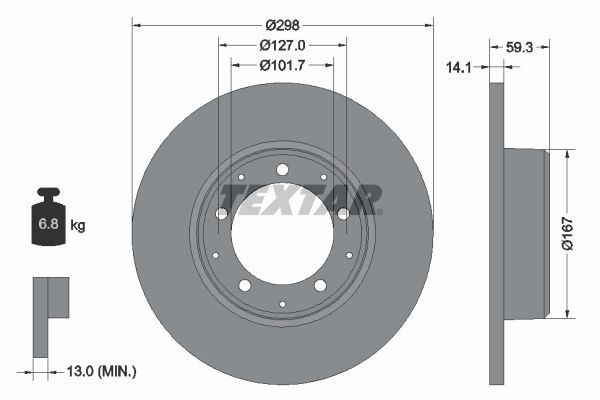 Textar 92230503 - Brzdový kotúč -