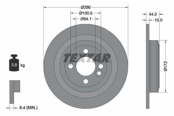 Textar 92234003 - Brzdový kotúč -
