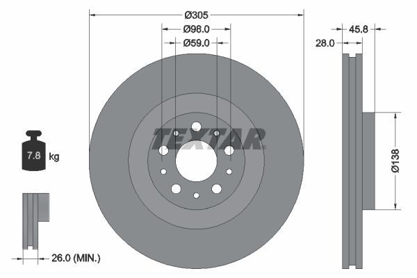 Textar 92237603 - Brzdový kotúč -