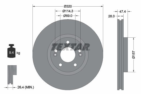 Textar 92237803 - Brzdový kotúč -