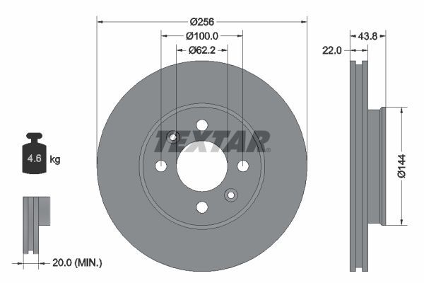 Textar 92237903 - Brzdový kotúč -