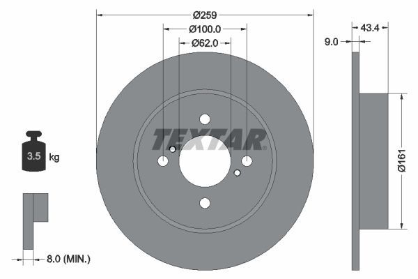Textar 92242303 - Brzdový kotúč -