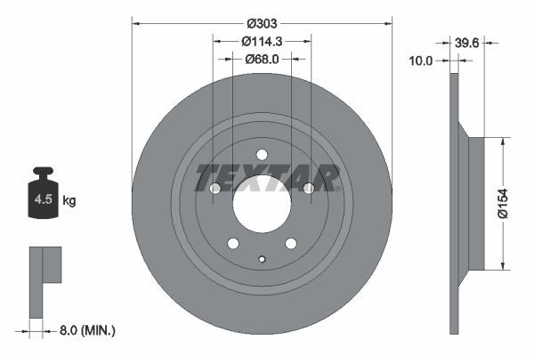 Textar 92242703 - Brzdový kotúč -