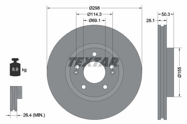 Textar 92253603 - Brzdový kotúč -