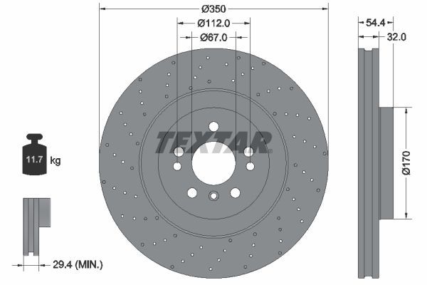 Textar 92254405 - Brzdový kotúč -