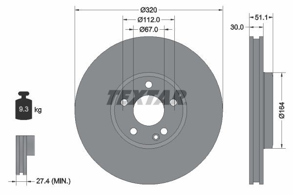 Textar 92258003 - Brzdový kotúč -