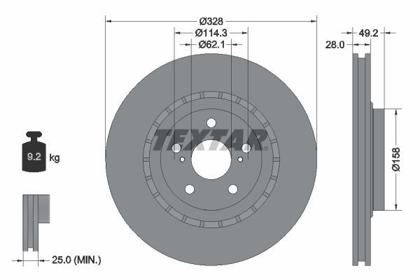 Textar 92259403 - Brzdový kotúč -