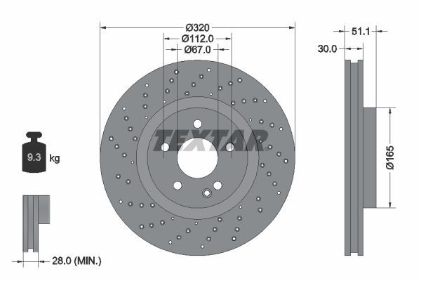 Textar 92262105 - Brzdový kotúč -