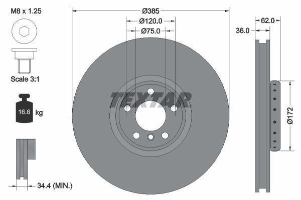 Textar 92266425 - Brzdový kotúč -