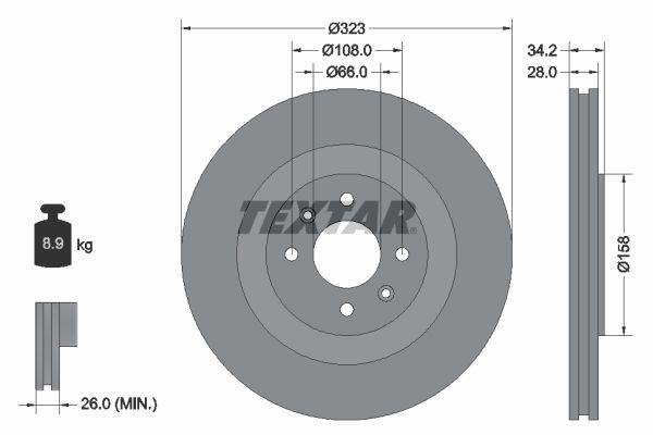 Textar 92267103 - Brzdový kotúč -
