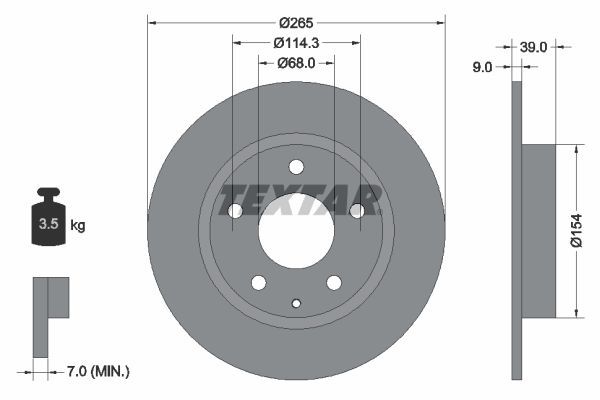 Textar 92267703 - Brzdový kotúč -