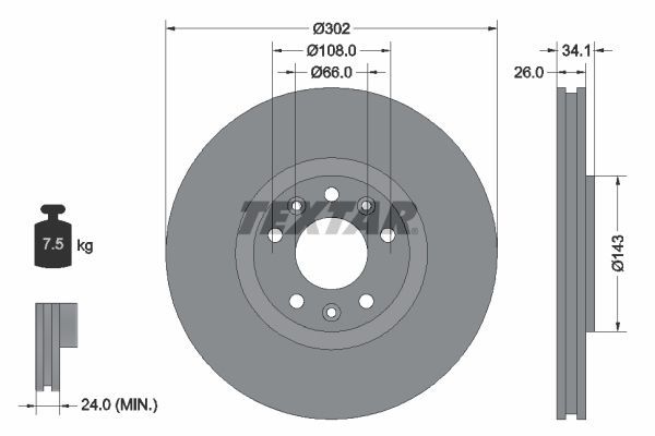 Textar 92268103 - Brzdový kotúč -