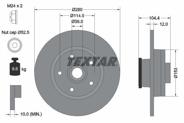 Textar 92268903 - Brzdový kotúč -