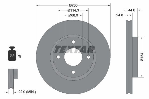 Textar 92269203 - Brzdový kotúč -