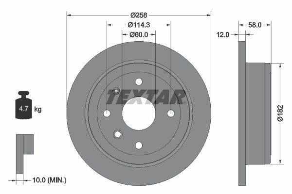 Textar 92269903 - Brzdový kotúč -