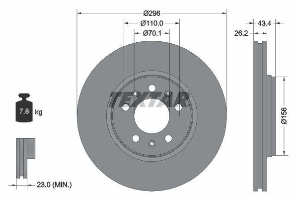 Textar 92270605 - Brzdový kotúč -