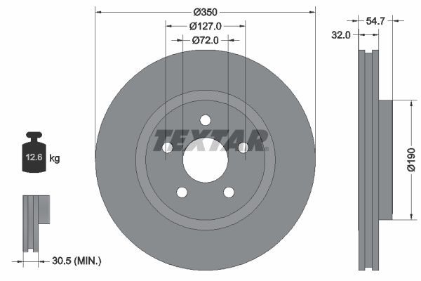 Textar 92272205 - Brzdový kotúč -