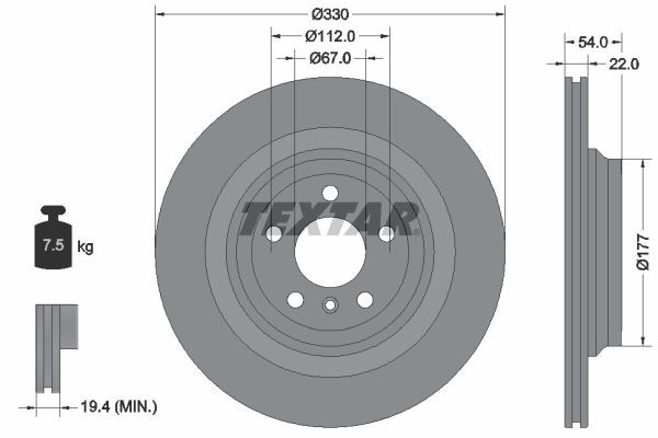 Textar 92273505 - Brzdový kotúč -