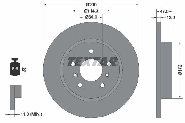 Textar 92274003 - Brzdový kotúč -